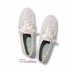 NWT White Glitter Keds